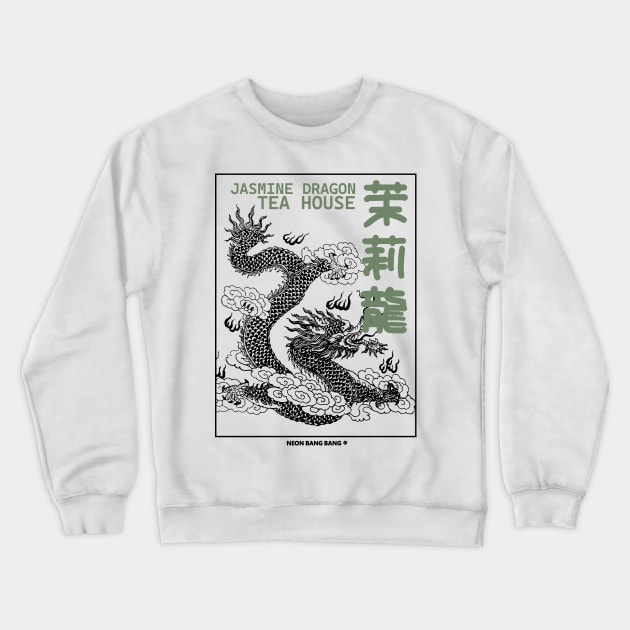 Jasmine Dragon Tea House 5 Crewneck Sweatshirt by Neon Bang Bang